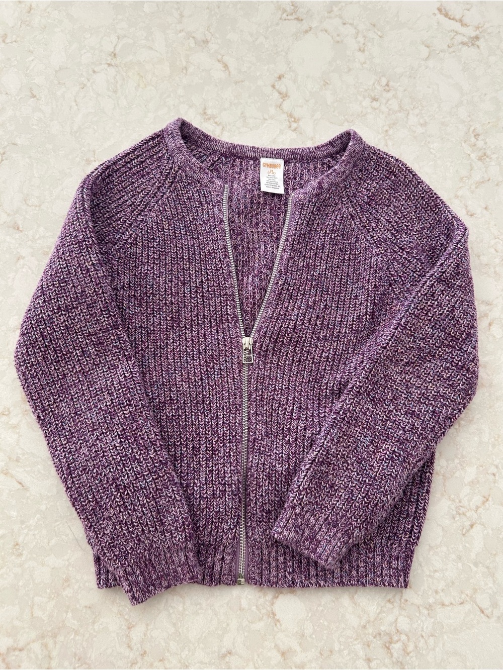 Gymboree Plum Knit Zip Up Sweater Girls Size 8